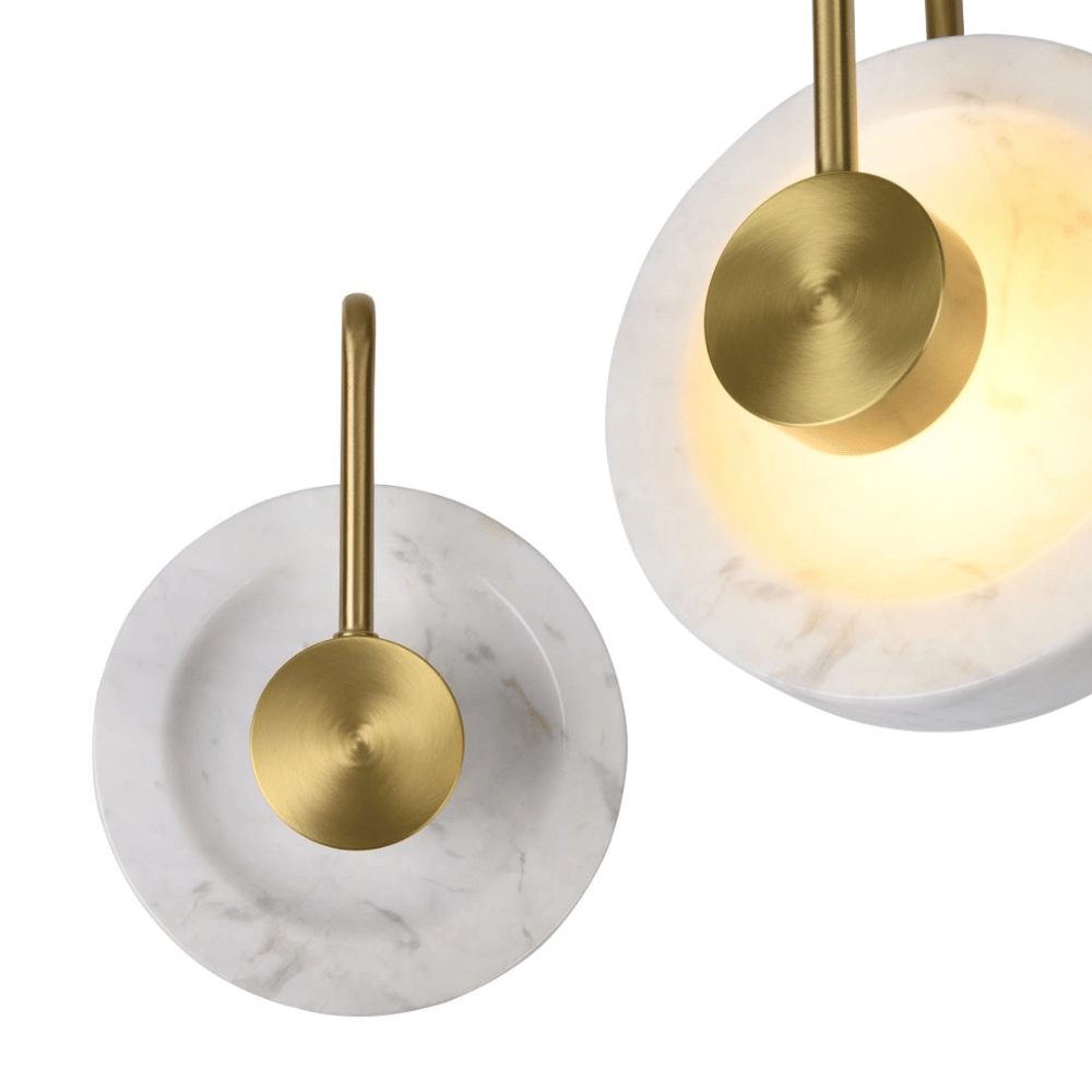 Lampa ścienna kinkiet marmurowa WELMA kamień miedziana LED