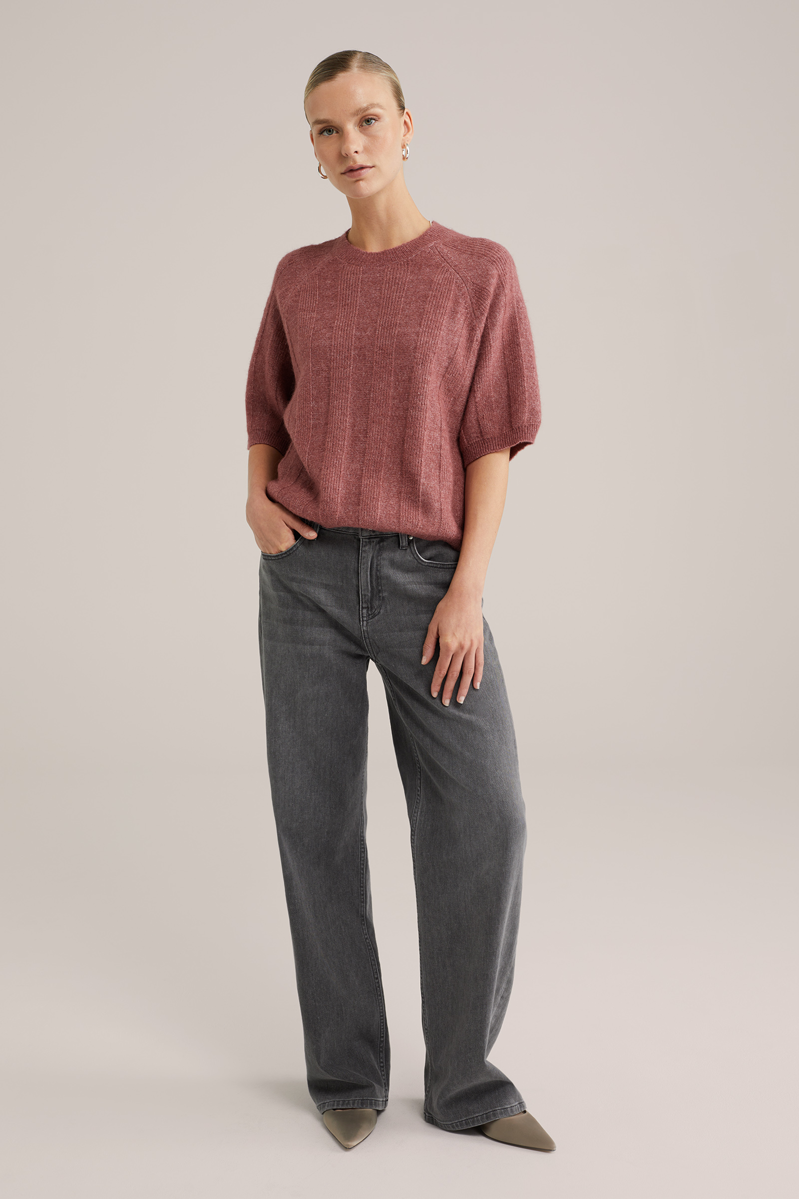 Dames gebreide trui van wolmix