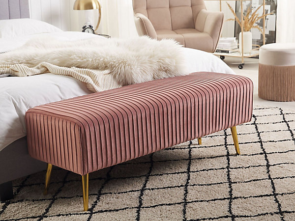 Banc glamour entissu rose PATERSON