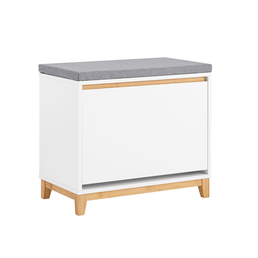 SoBuy Ławka na buty z 1 drzwiczkami 60x34x55cm Nowoczesny FSR191-NW