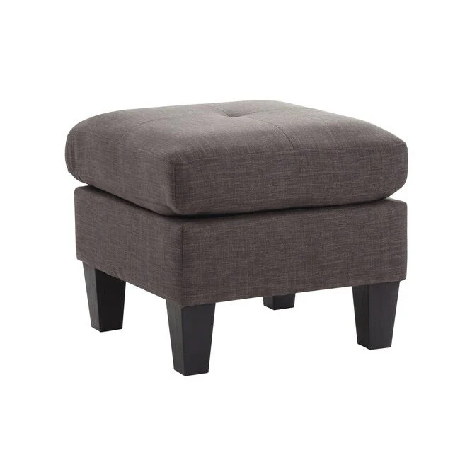 Twill Tufted Ottoman