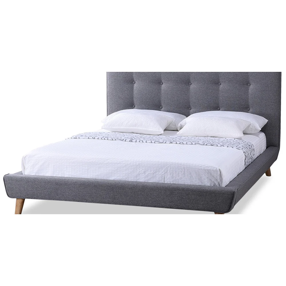 Carson Carrington Svinninge Mid-century Grey Upholstered Platform Bed