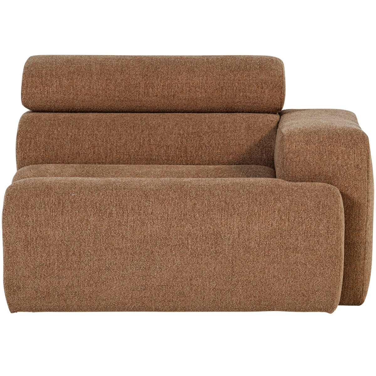 WOOOD 1-zits element bank arm rechts Novi - Polyester - Karamelbruin - 86x109x113