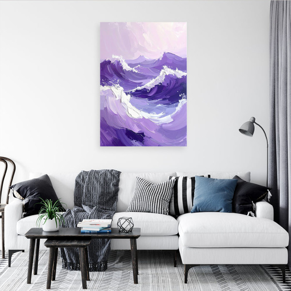 Obraz do salonu sypialni biura, Morze Fale Nowoczesny Pastelowy 20x30