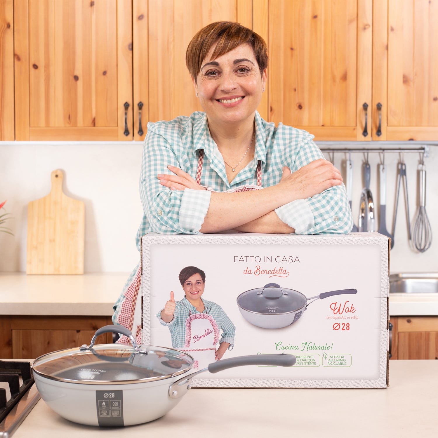 Wok induzione 28 cm con coperchio Fatto in casa da Benedetta