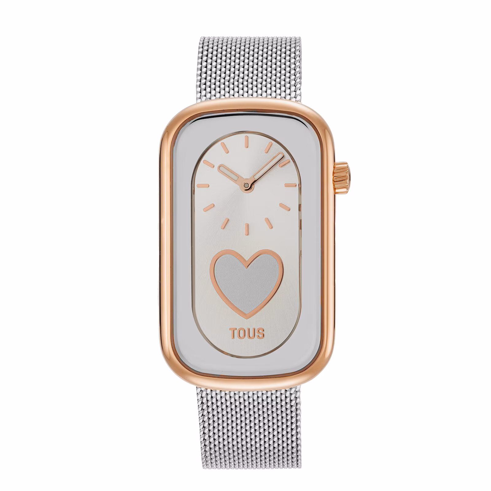 Reloj analógico bicolor con silueta corazón y brazalete de acero T-Band Club