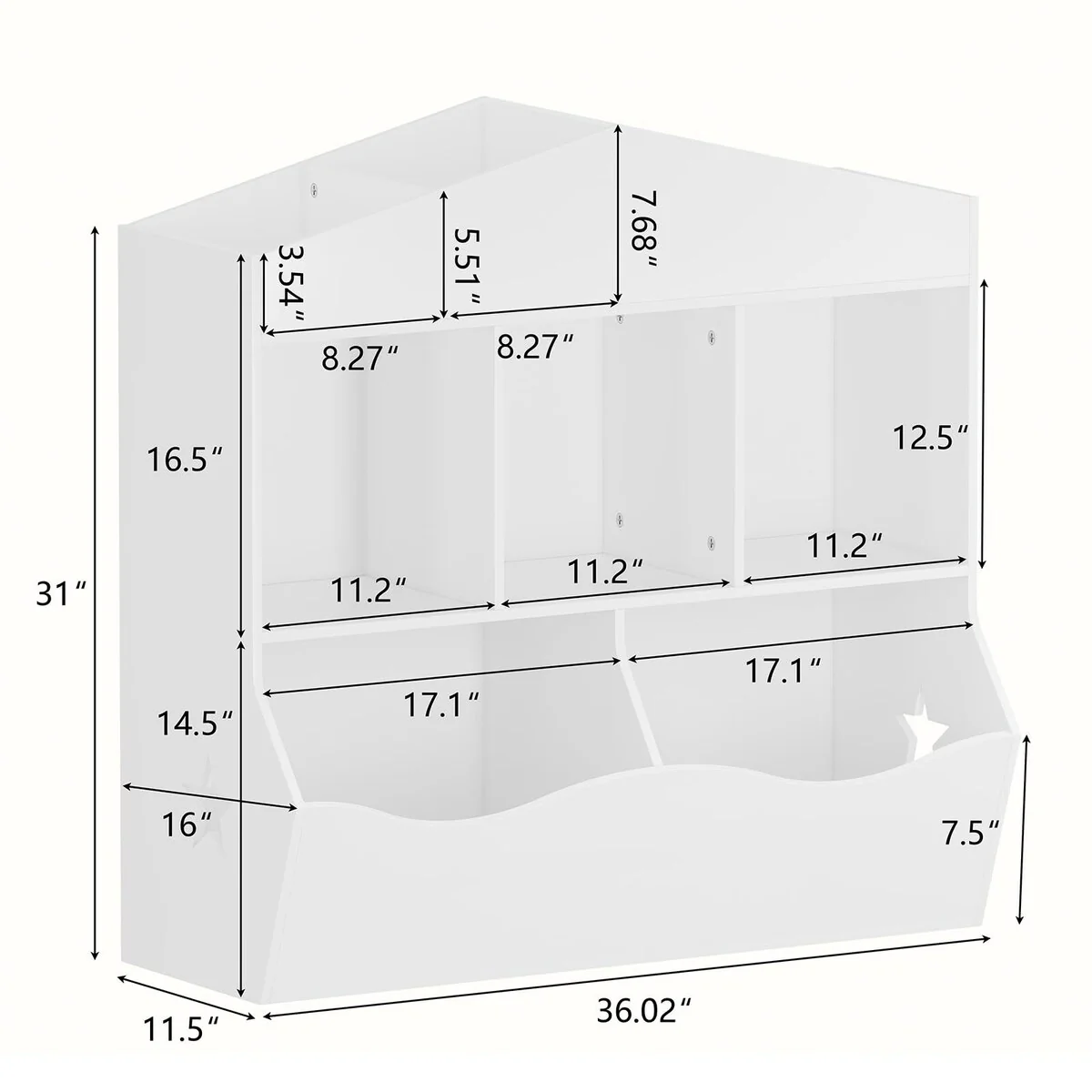 Kids Bookshelf Toy Storage Organizer