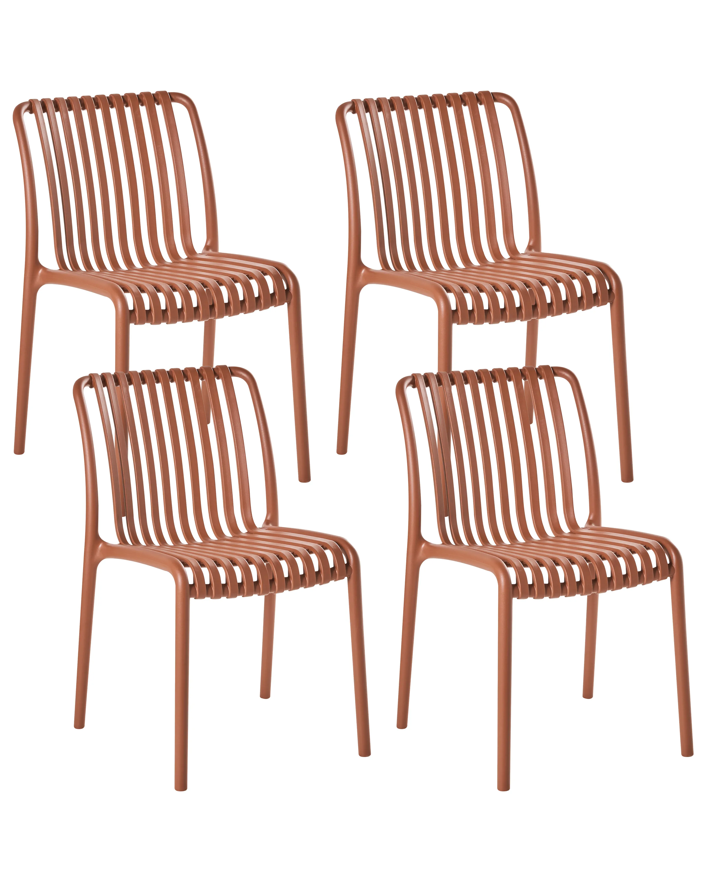 Set of 4 Garden Chairs ARICCIA Light Red