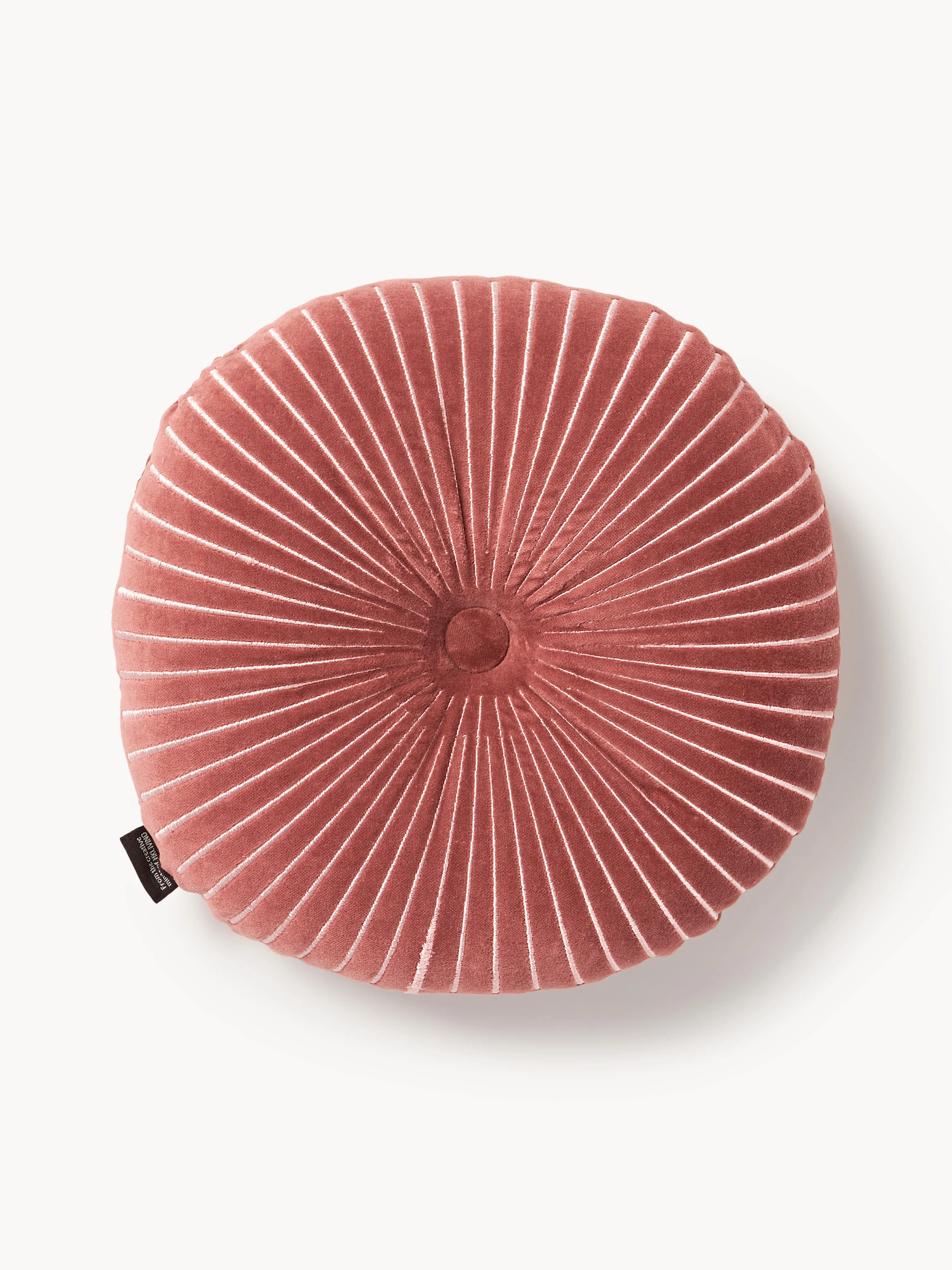 Rundes handgefertigtes Baumwoll-Kissen Ripple, Ø 35 cm