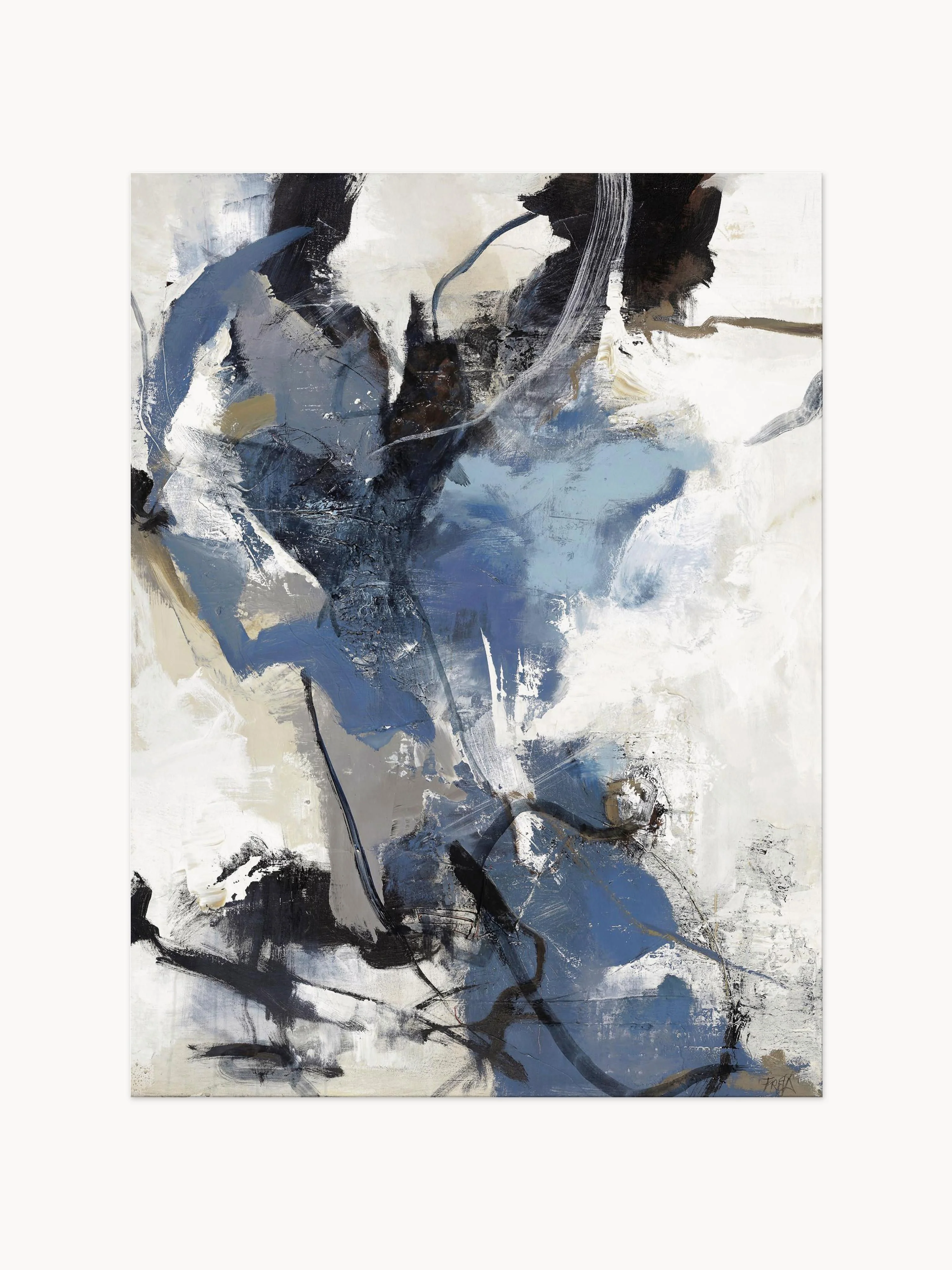 Handbemalter Leinwanddruck Blue vibes