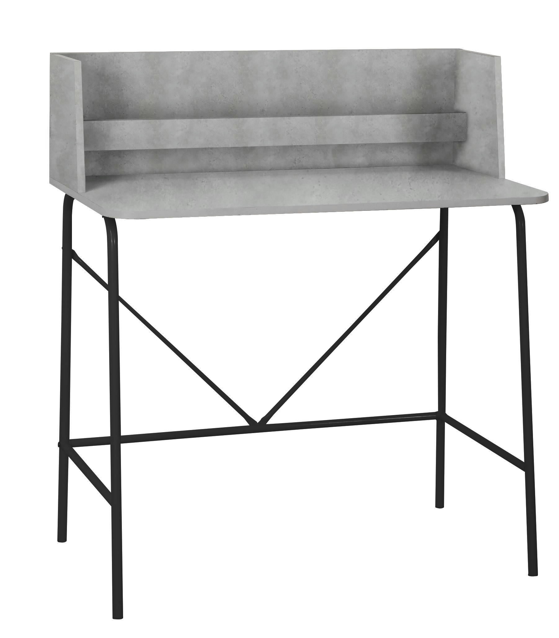 - Bureau en métal et bois coloris gris