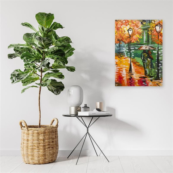 Feeby Obraz na płótnie jesień na drodze z latarniami 40x60