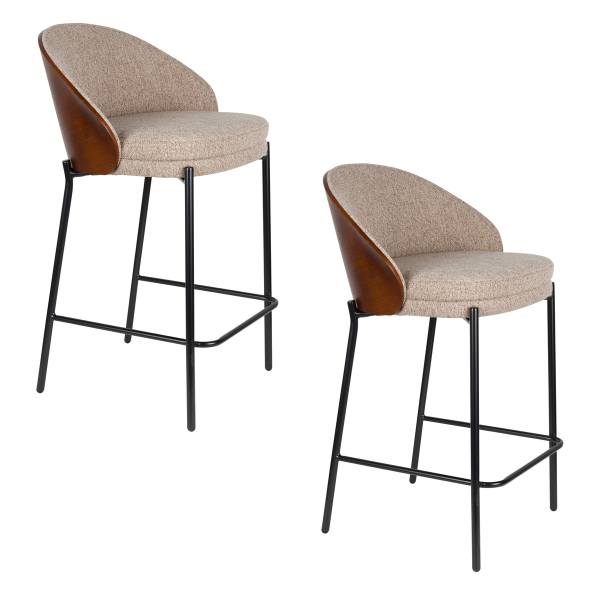 Dutchbone Rodin Barkrukken rugleuning 65 cm Beige - Set van 2