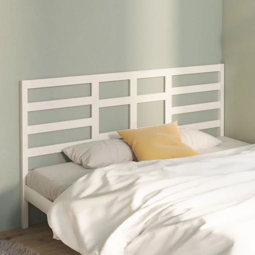 NNEVL Bed Headboard White 186x4x104 cm Solid Wood Pine