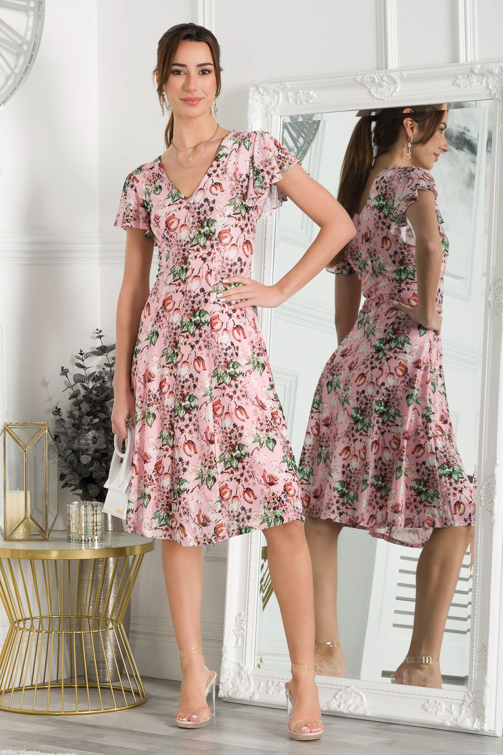 Jolie Moi Grace Mesh Midi Dress