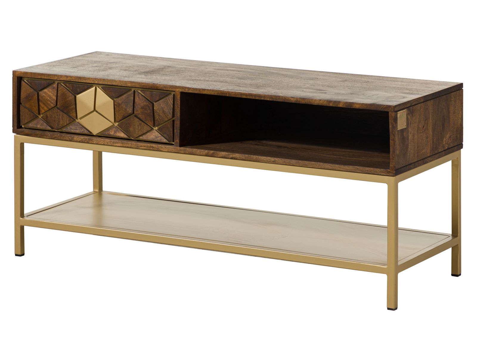 DIAMOND Ława #200 Mango olejowane   metal 40x110 cm