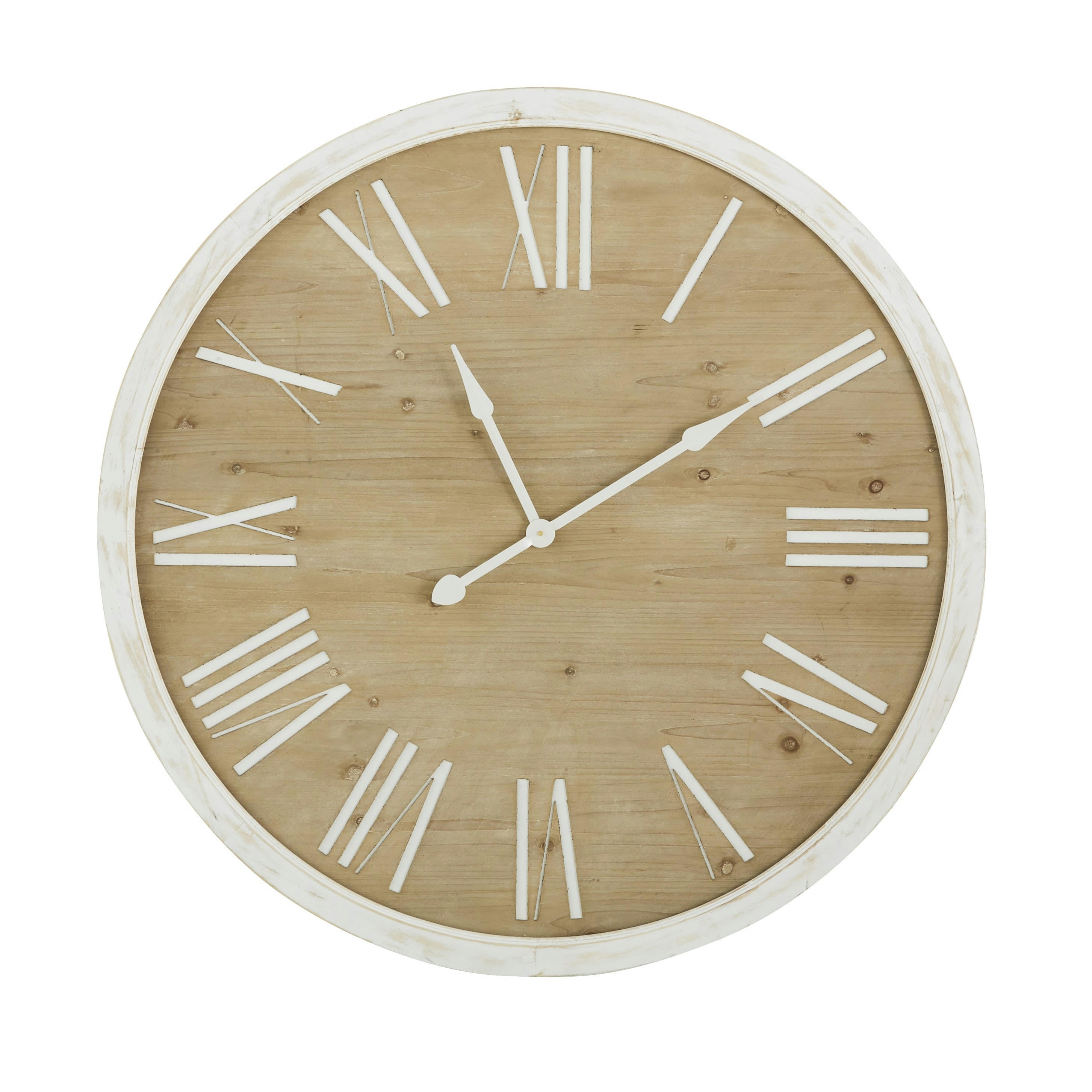 BEAUMONT - Horloge murale ronde gravée bicolore D110