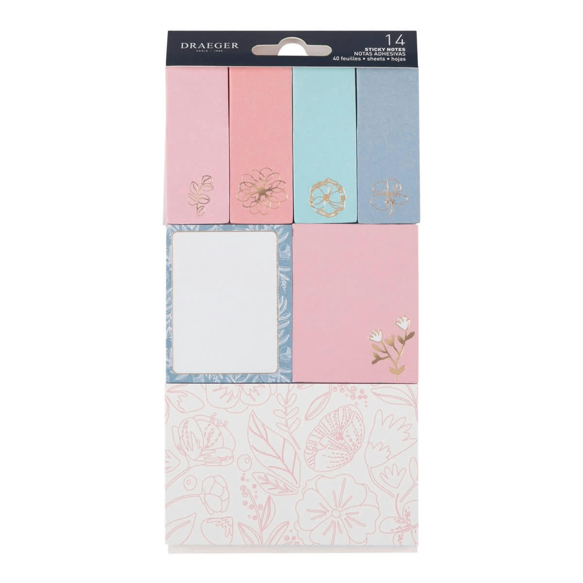 - 12 Blocs De Sticky Notes - Pastel, Fleurs