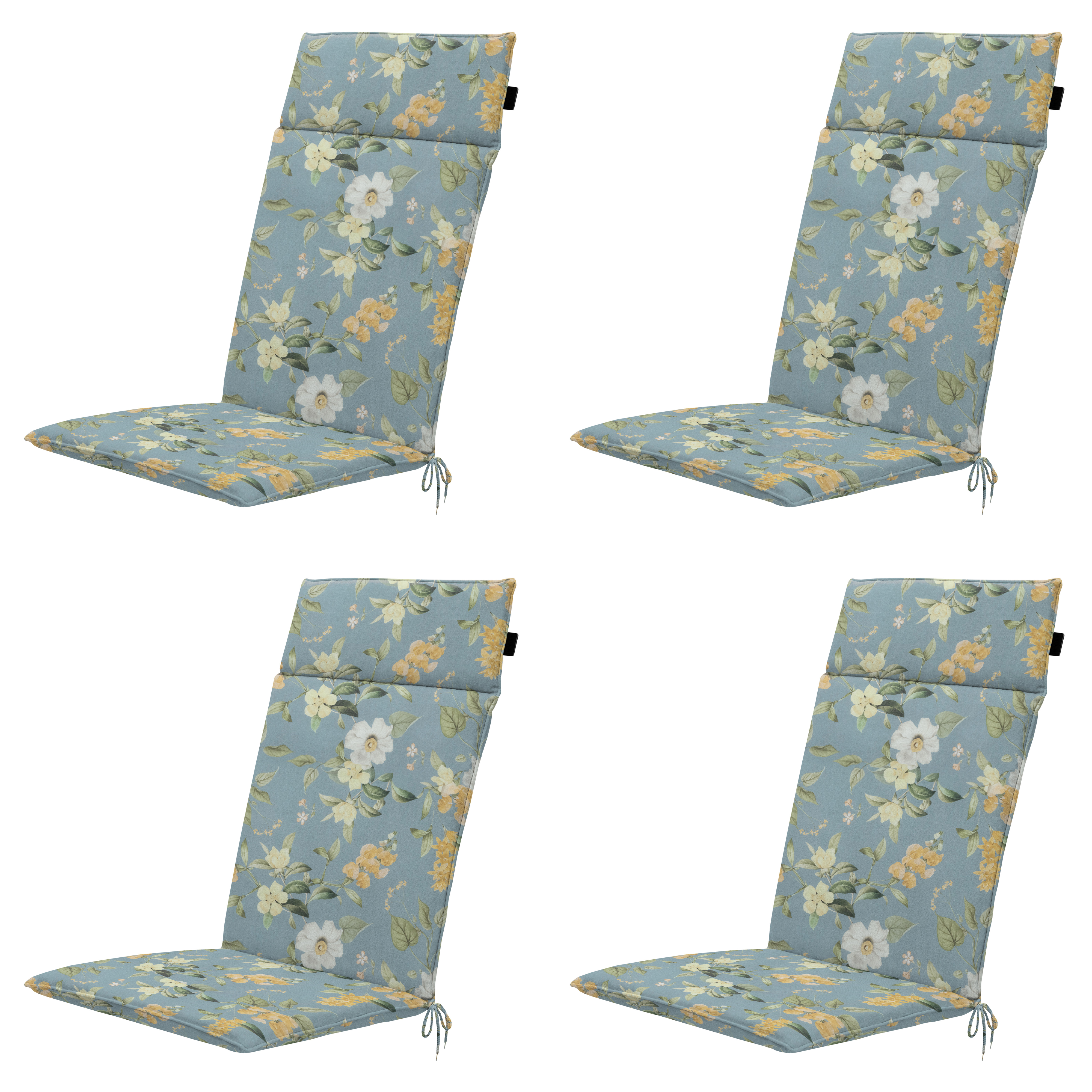 Madison tuintstoelkussen hoge rug Julliete - mulitkleur - 120x50x4cm - set van 4