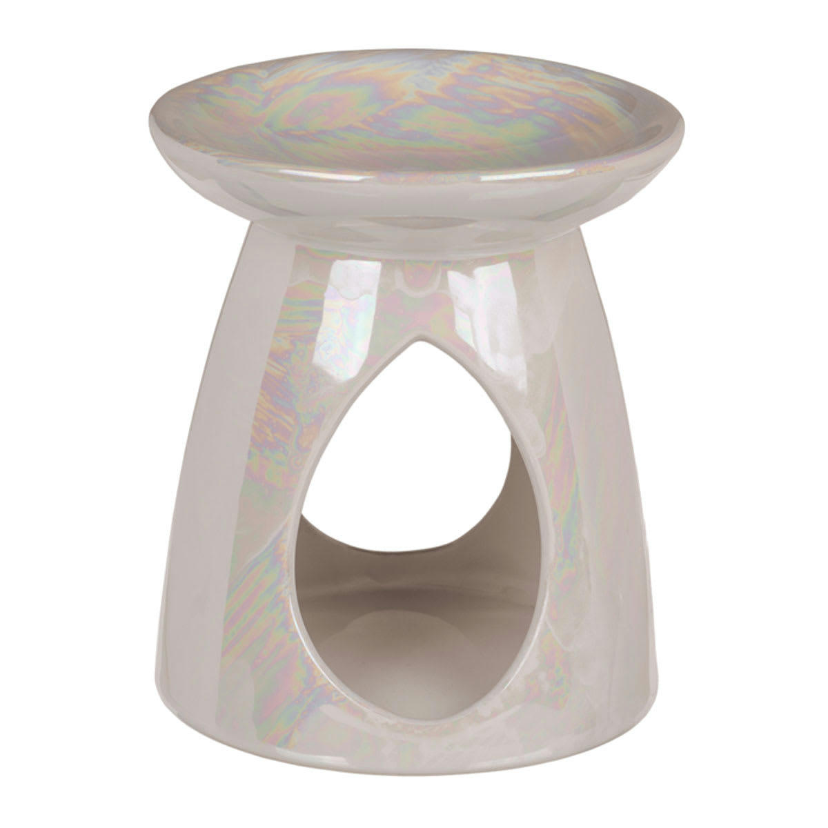 - Brûle-parfum blanc nacré en céramique