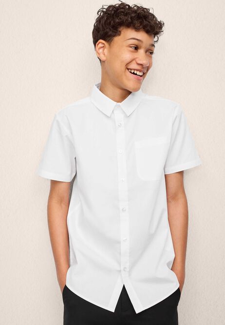 Older Boys White Short Sleeve School Shirt
