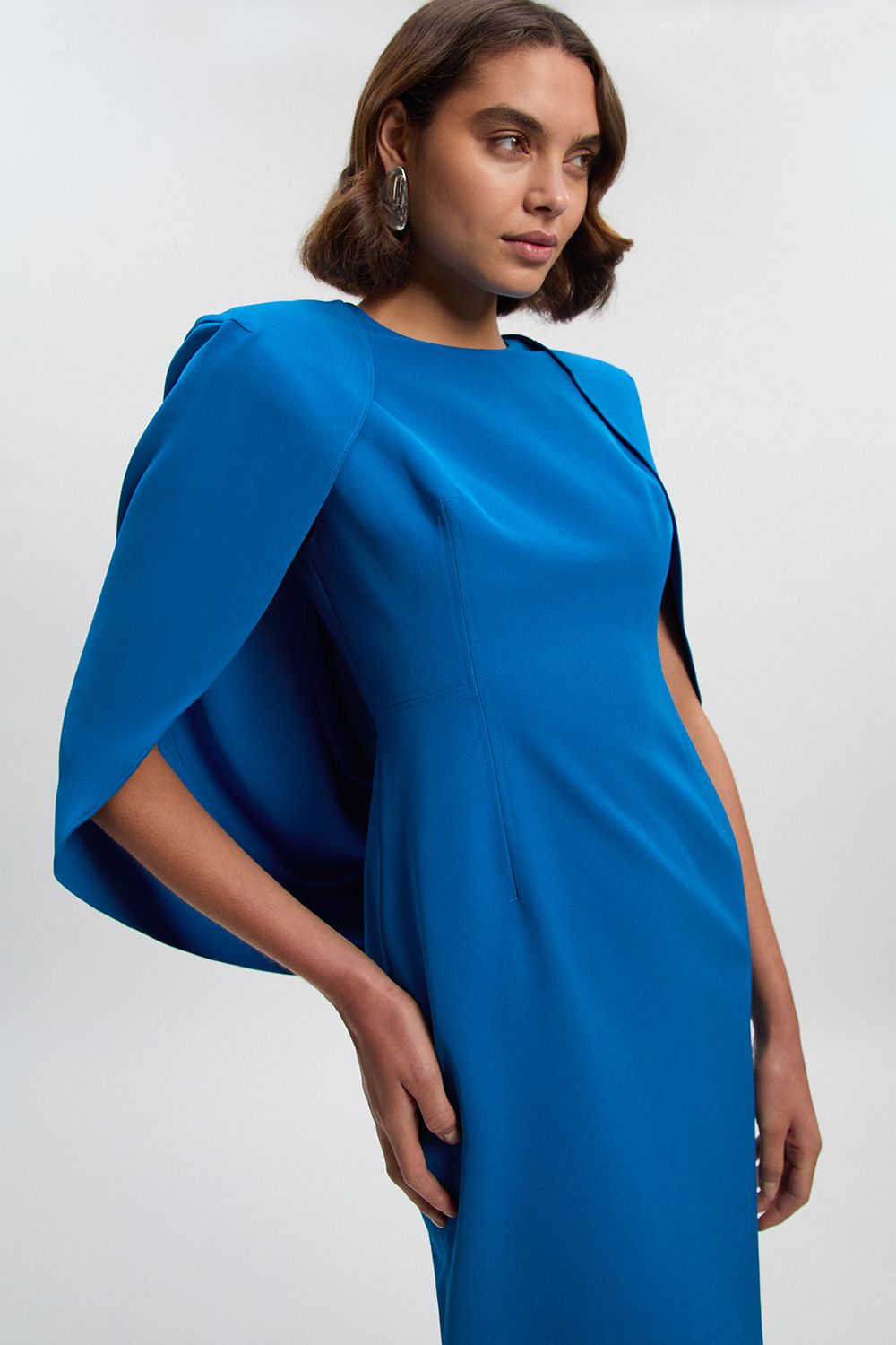 KarenMillen Tailored Drape Back Pencil Midi Dress