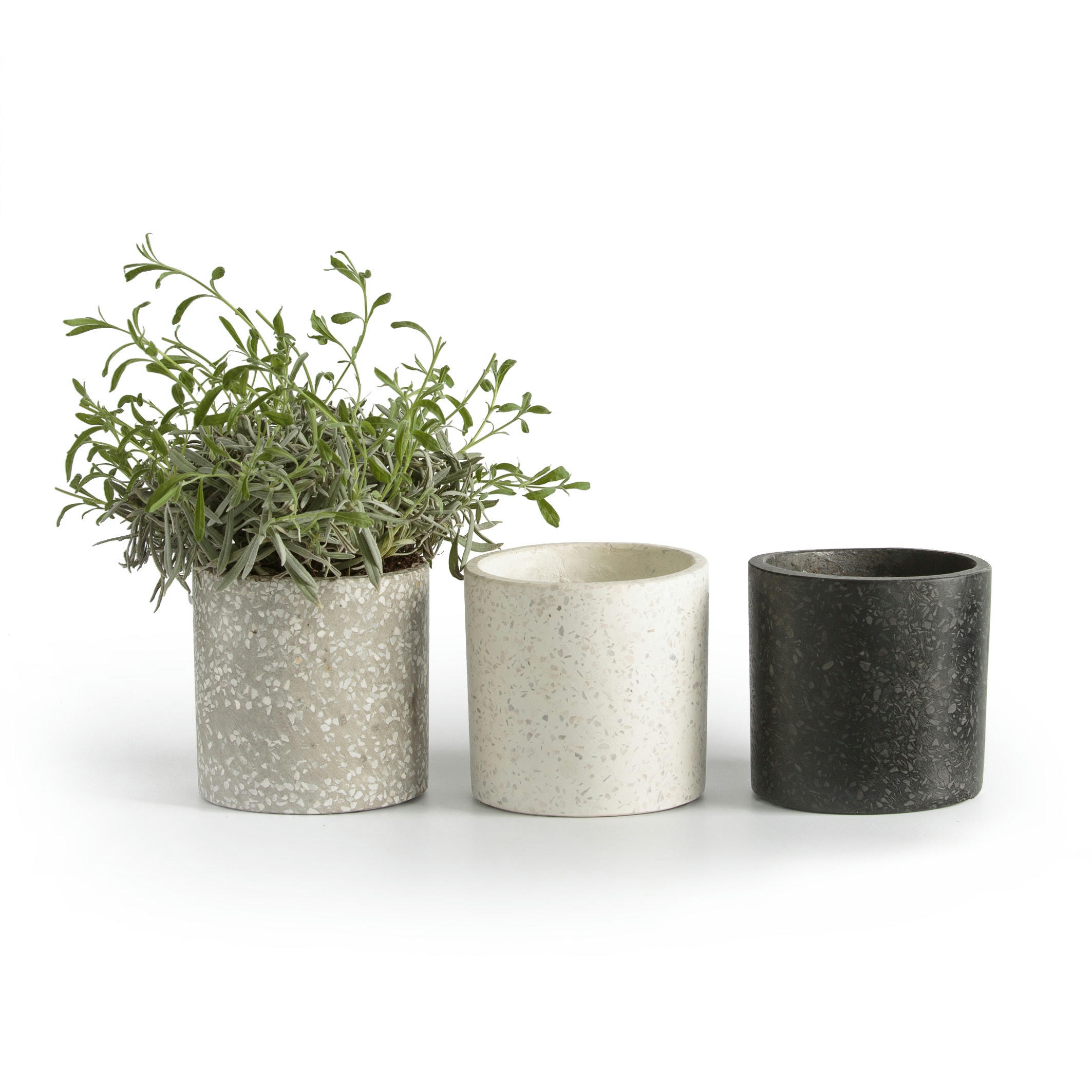 Lot 3 cache-pots en terrazzo Ø12 cm BOHAM