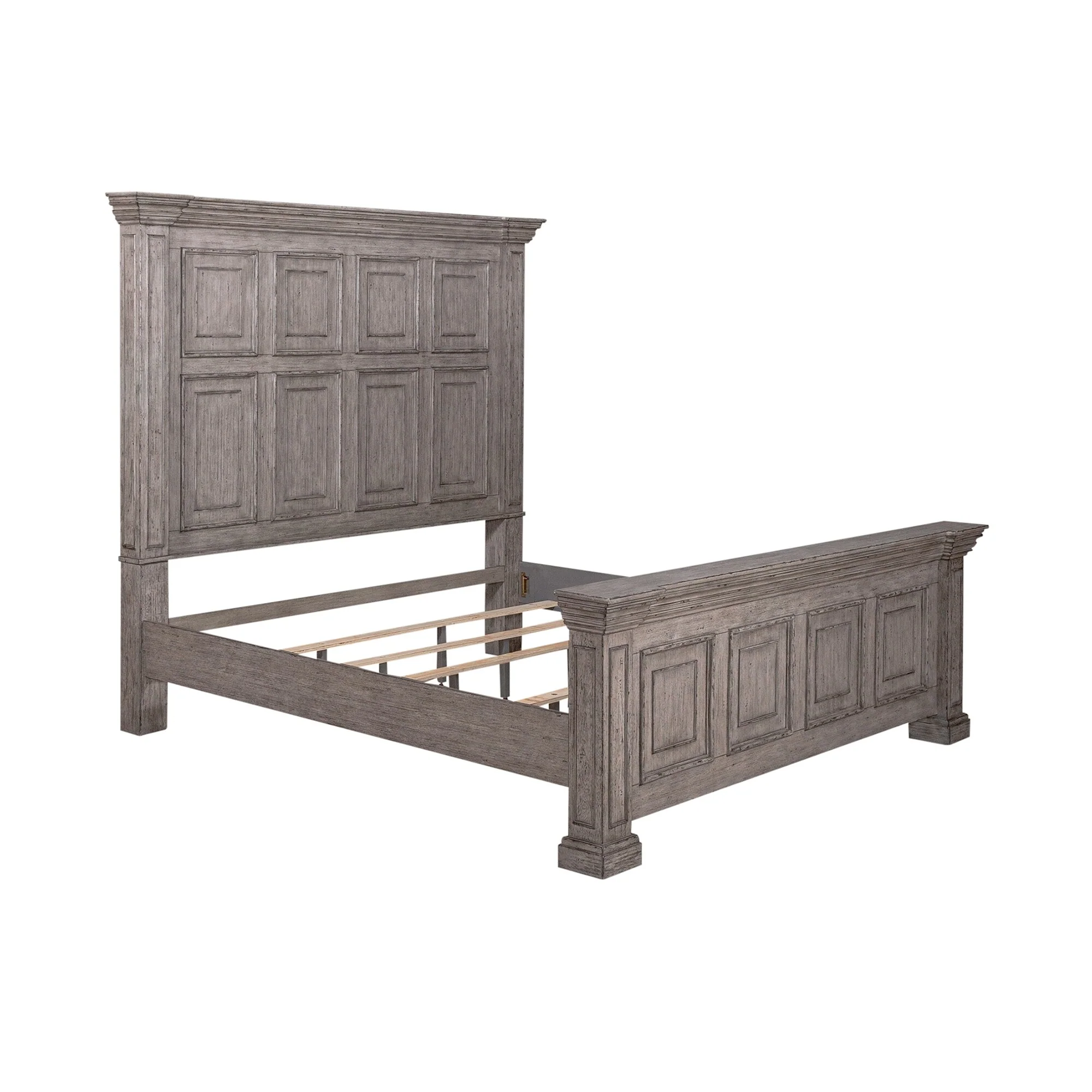Big Valley Graystone Panel Bed Dresser and Mirror Nightstand