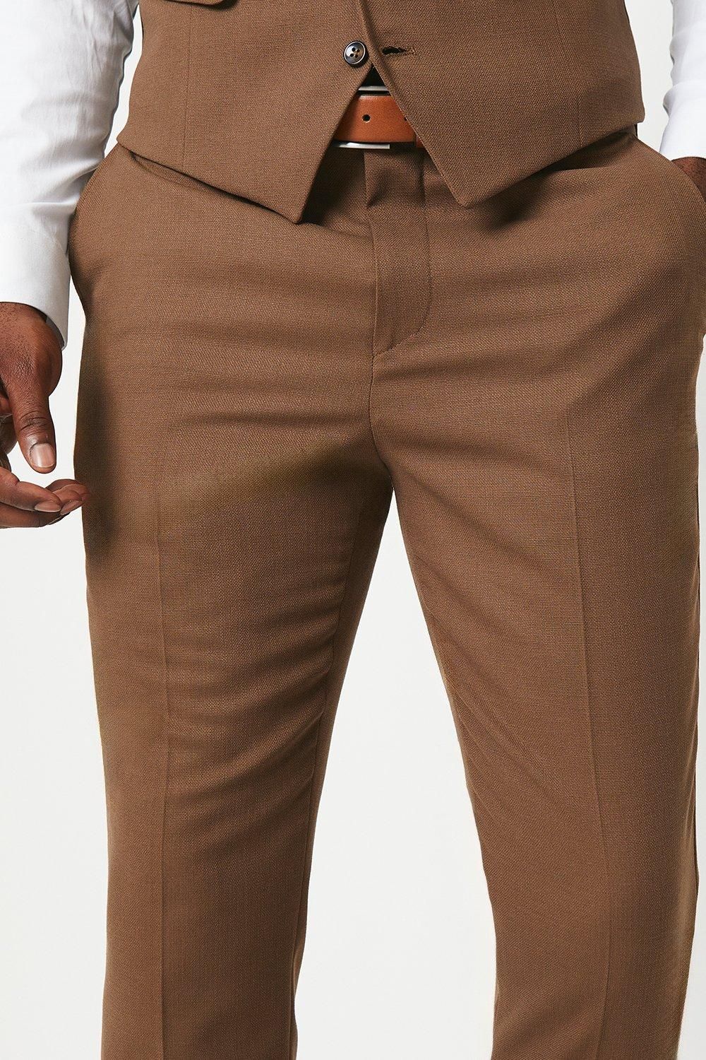 Burton Copper Plain Weave Slim Fit Suit Trouser