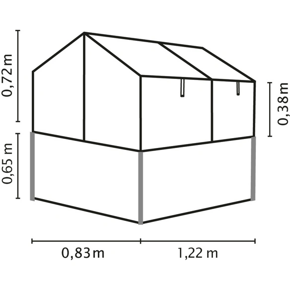 Hochfrühbeet »Paris«, BxLxH: 83,1 x 121,7 x 136,9 cm, Aluminium