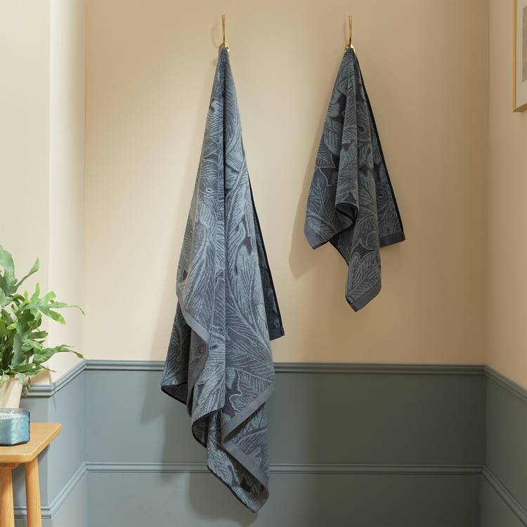 Habitat x Morris & Co. Acanthus Timeless Hand Towel - Blue