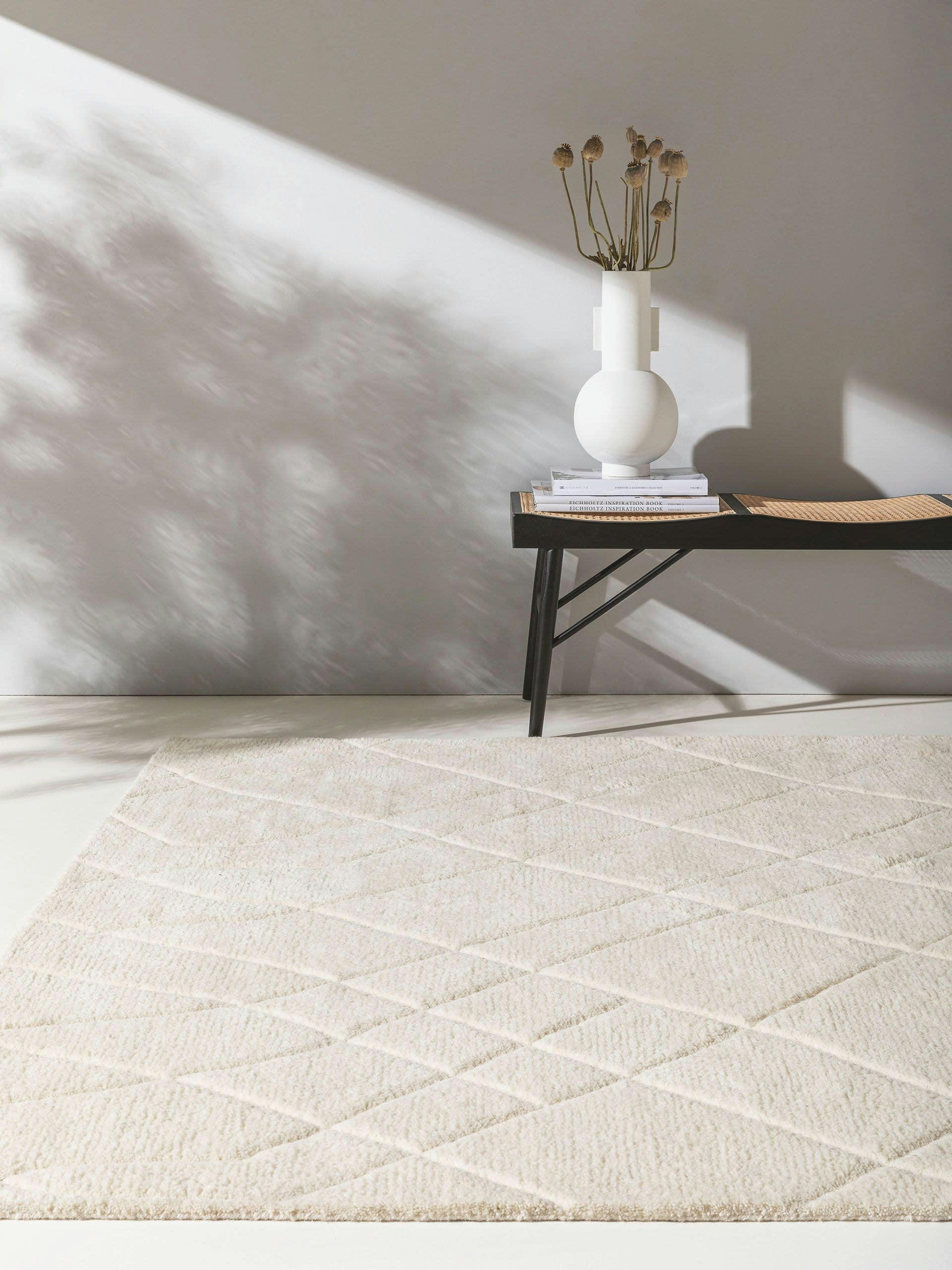 MAROC - Tapis de laine ivory 120x170