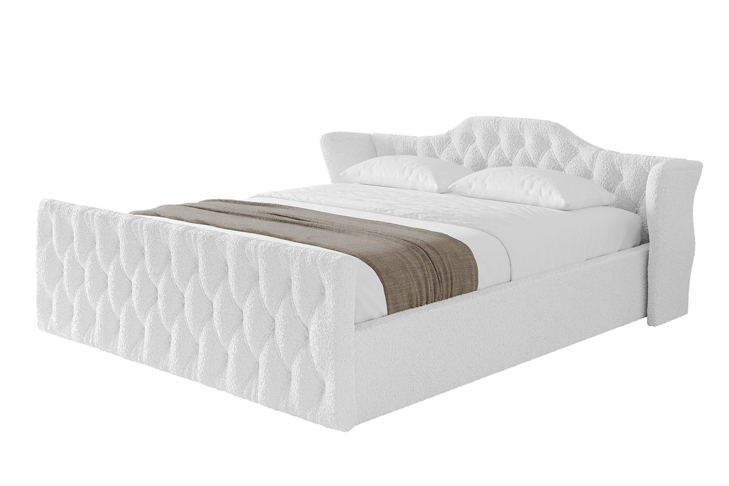 Łóżko tapicerowane bez materaca   pojemnik ZORA-v1-Z-120x200 cmBiały
