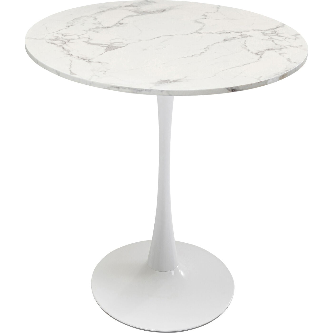 Kare Design Eettafel Schickeria Ø80cm marmerprint wit