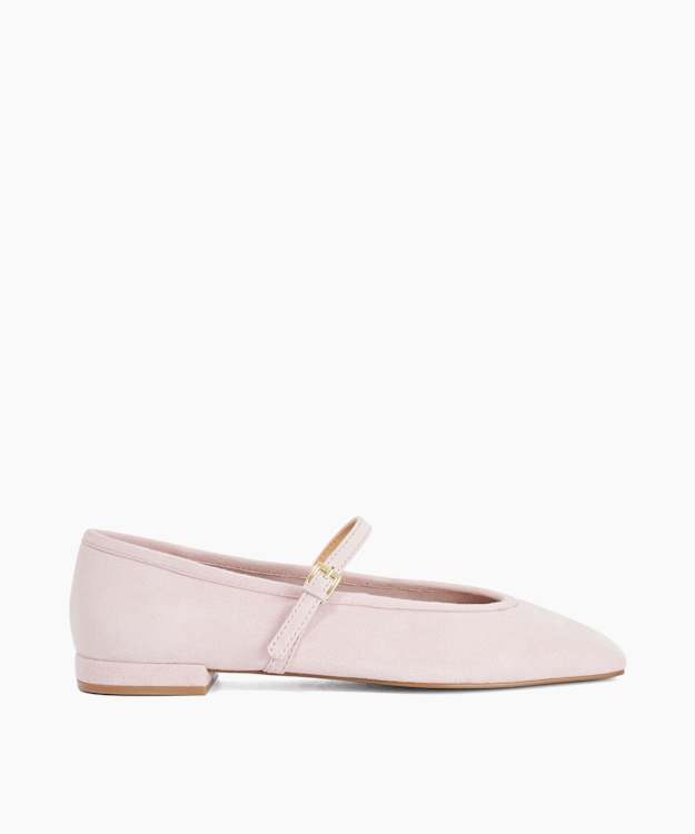 Hearthrob Blush - Leather Pointed Toe Mary Jane Ballet Flats