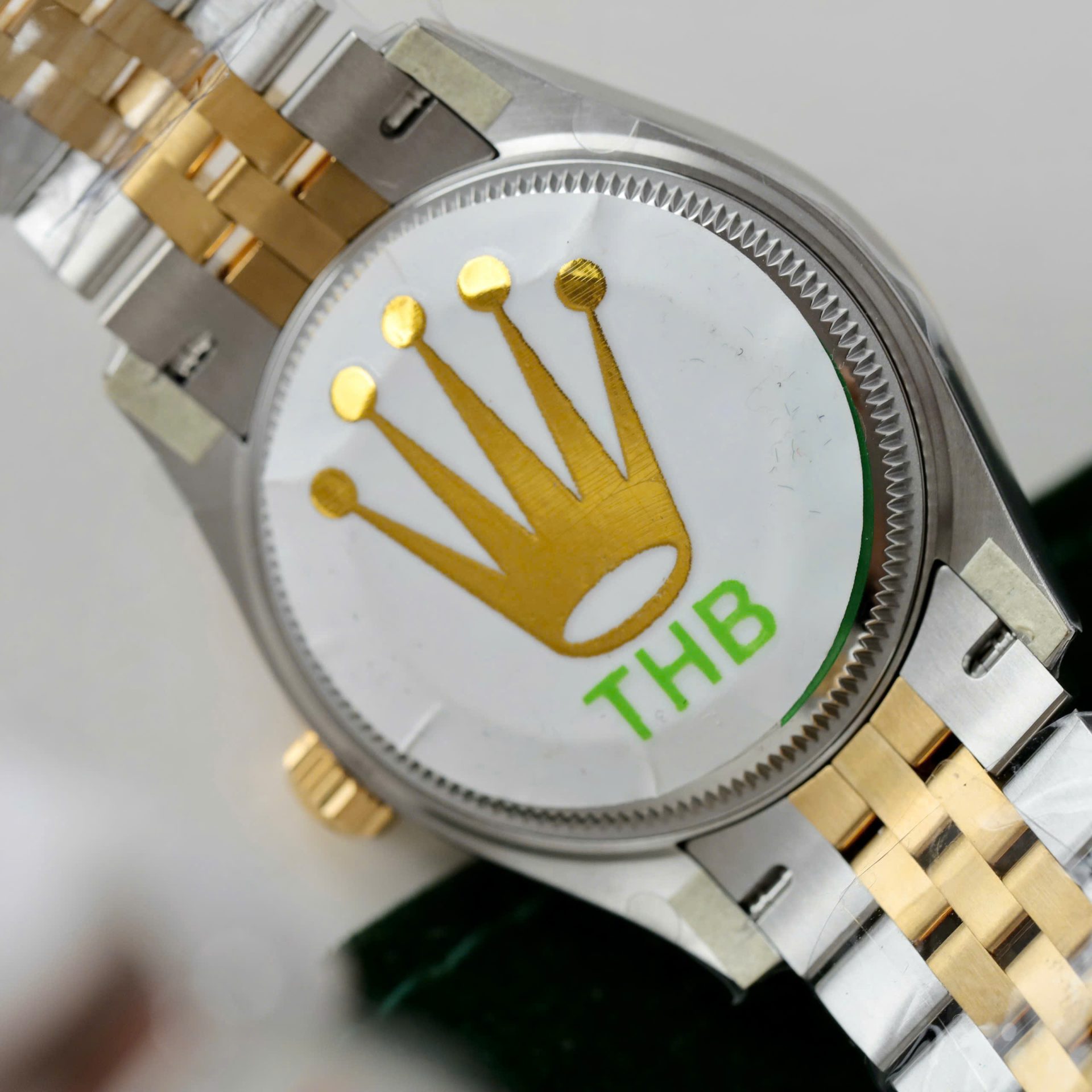 Rolex Datejust SS/YG Plated Chocolate Dial CZ Diamonds 31mm Jub THBF Replica