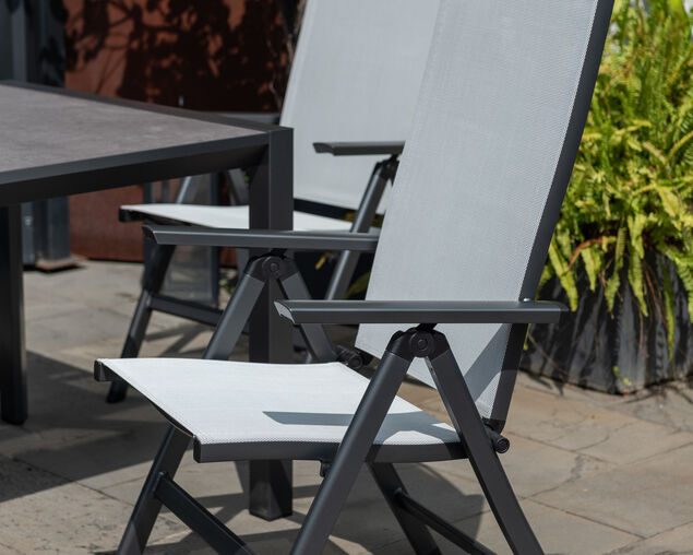 Frankie-Eden 9 Piece Dining Setting (Gunmetal Grey)