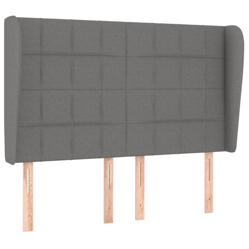 NNEVL Box Spring Bed with Mattress Dark Grey 137x190 cm Double Fabric