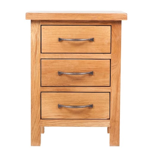 NNEVL Nightstand with 3 Drawers 40x30x54 cm Solid Oak Wood