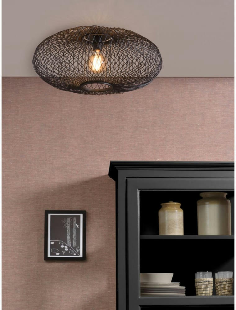 CANGO - Plafonnier en bambou noir D60