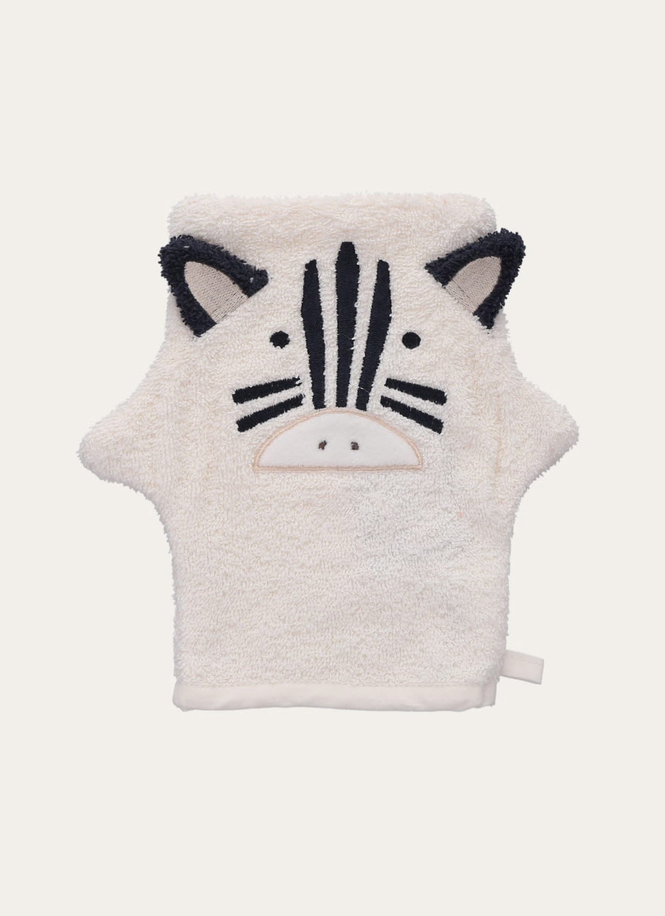 GANT DE TOILETTE ZÈBRE BLANC