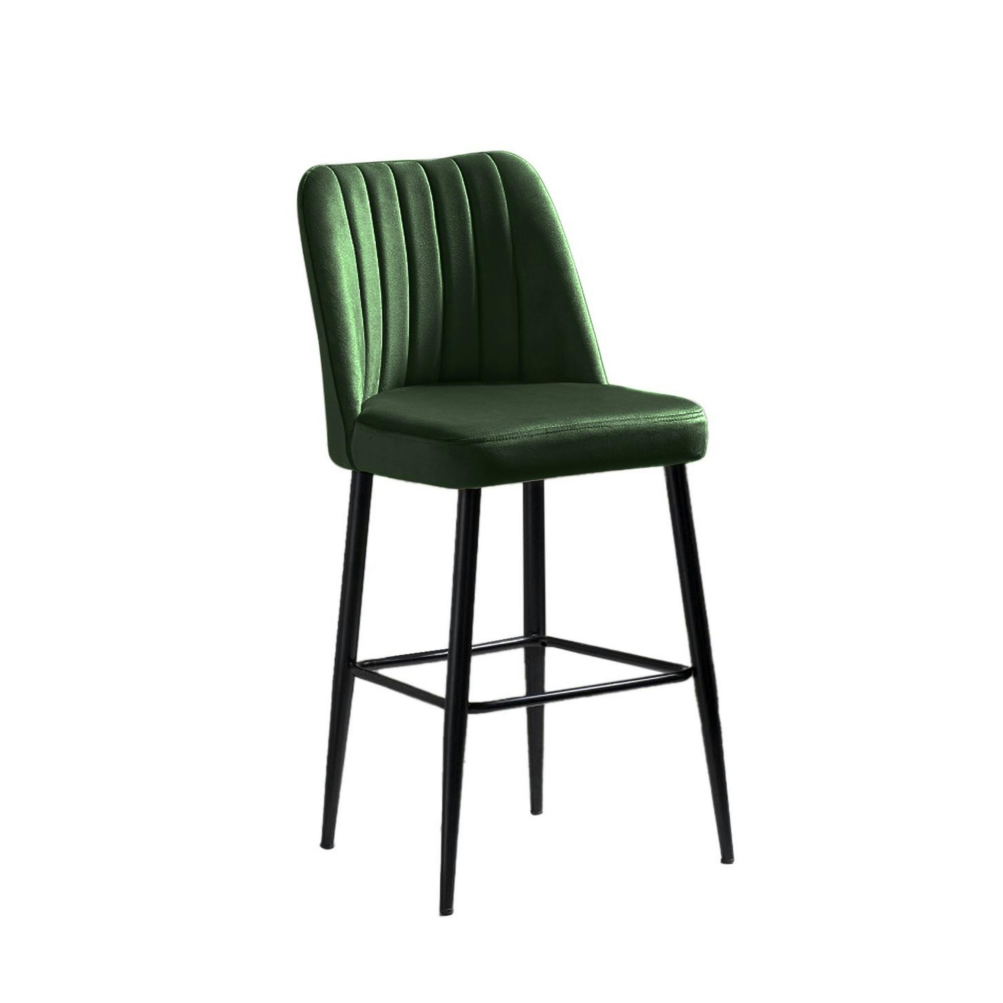 Tabouret de bar confort en velours vert (lot de 2) ROSARIO
