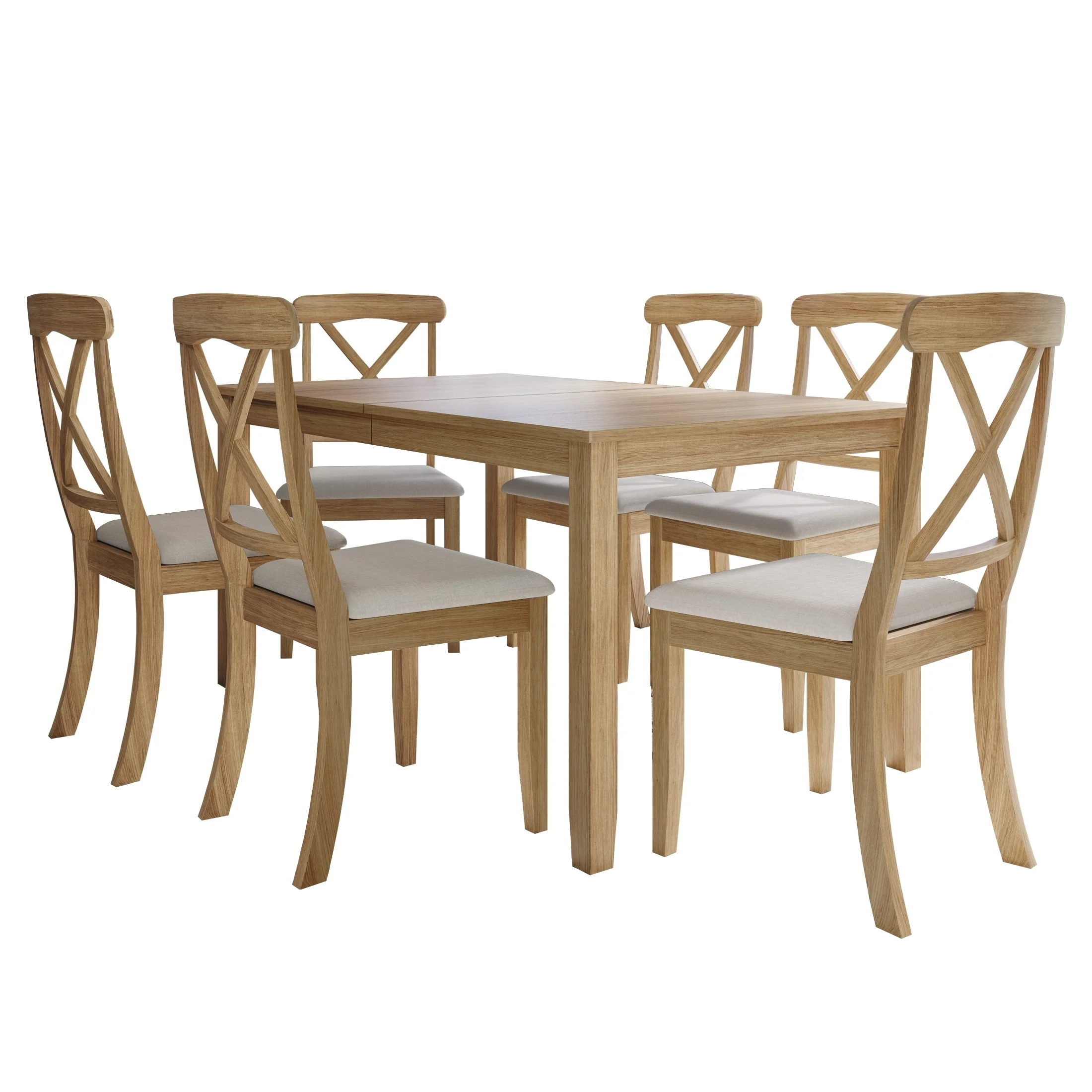 CraftPorch Farmhouse Style 7-piece Wooden Dining Set