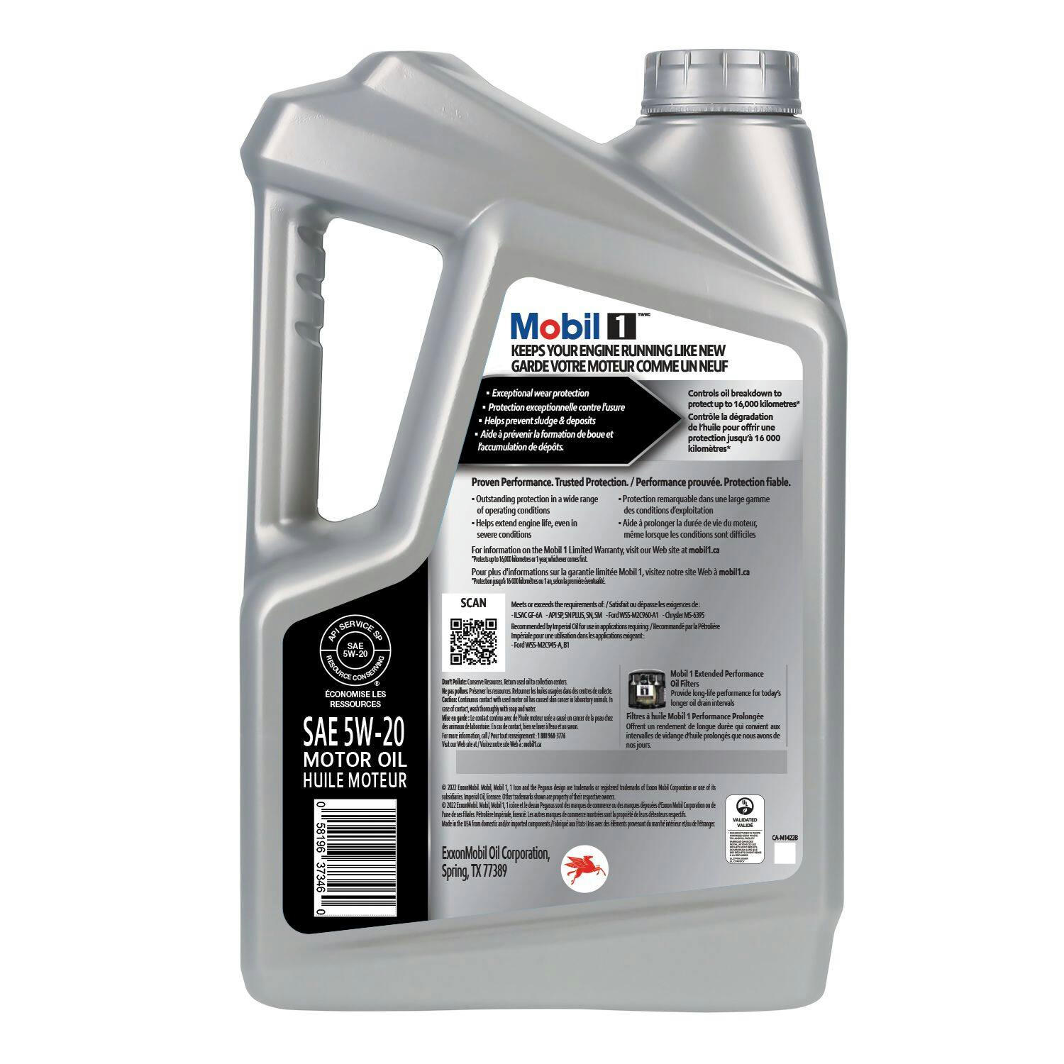 Mobil 1™ 5W20 Synthetic Engine/Motor Oil, 4.73-L