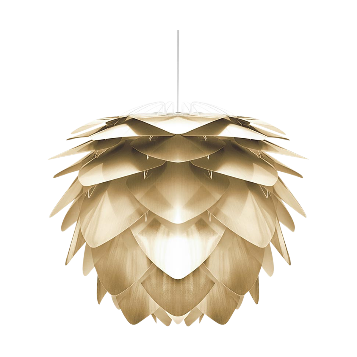 Umage Silvia Mini hanglamp brushed brass - met koordset wit - Ø 32 cm