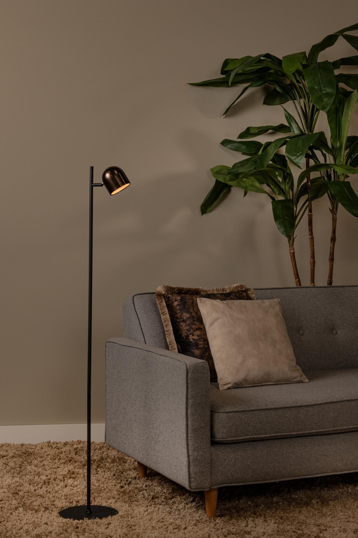 Lucide vloerlamp SKANSKA RECH - Geïntegreerde LED - Koffie