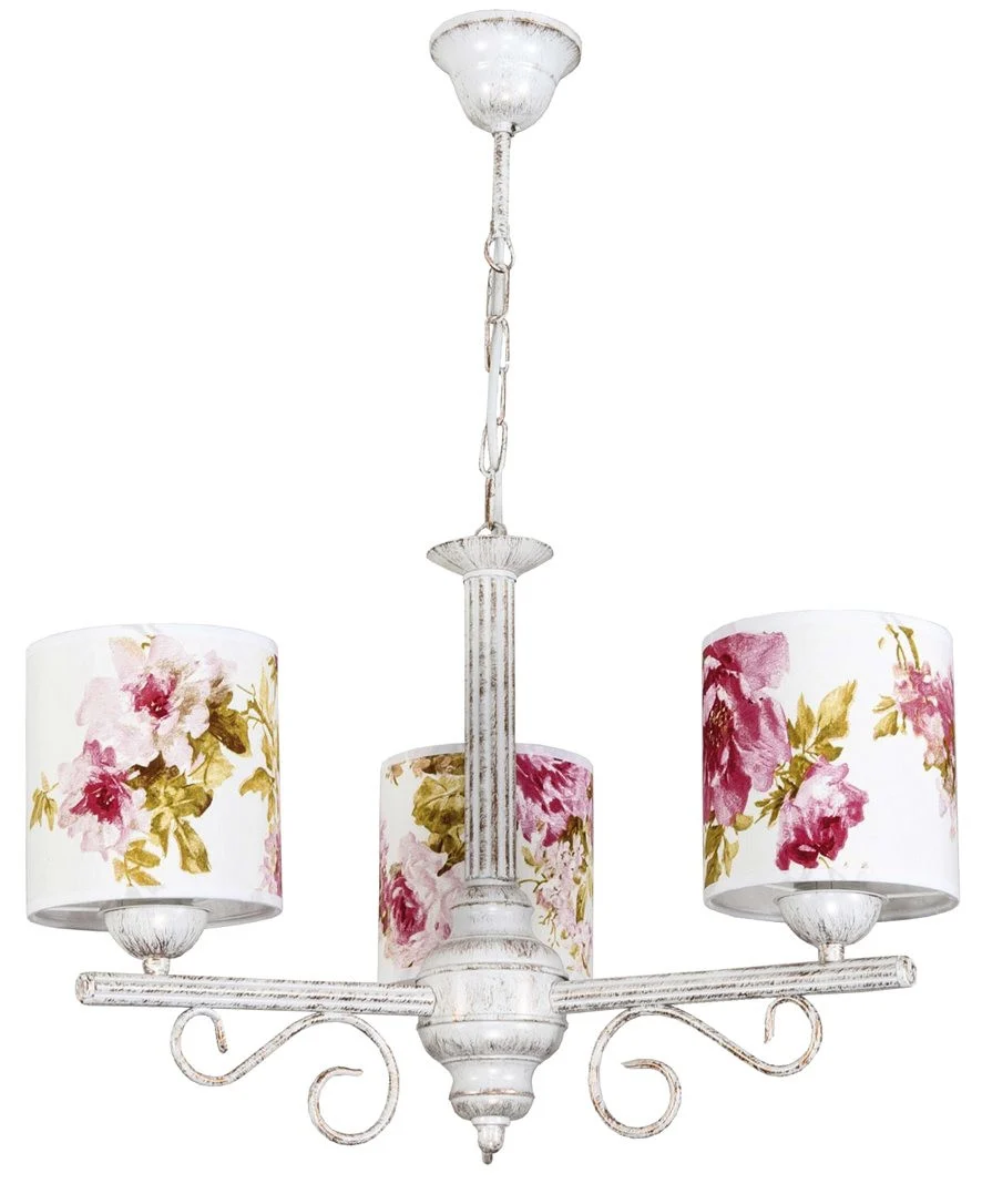 Lampa wisząca sufitowa retro vintage biały abażur EDYLIT 3xE27 MORGAN 9-882