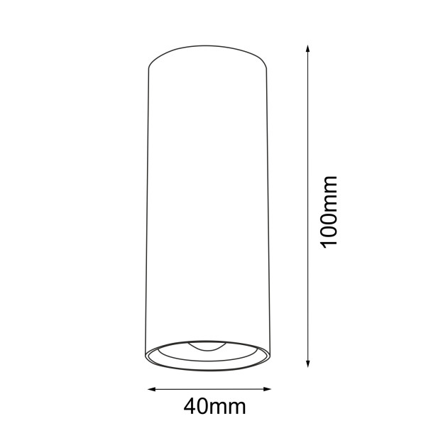 Spot okrągły czarny POINT 1xGU10x4W wym:10x4x4cm IP20 Brosline