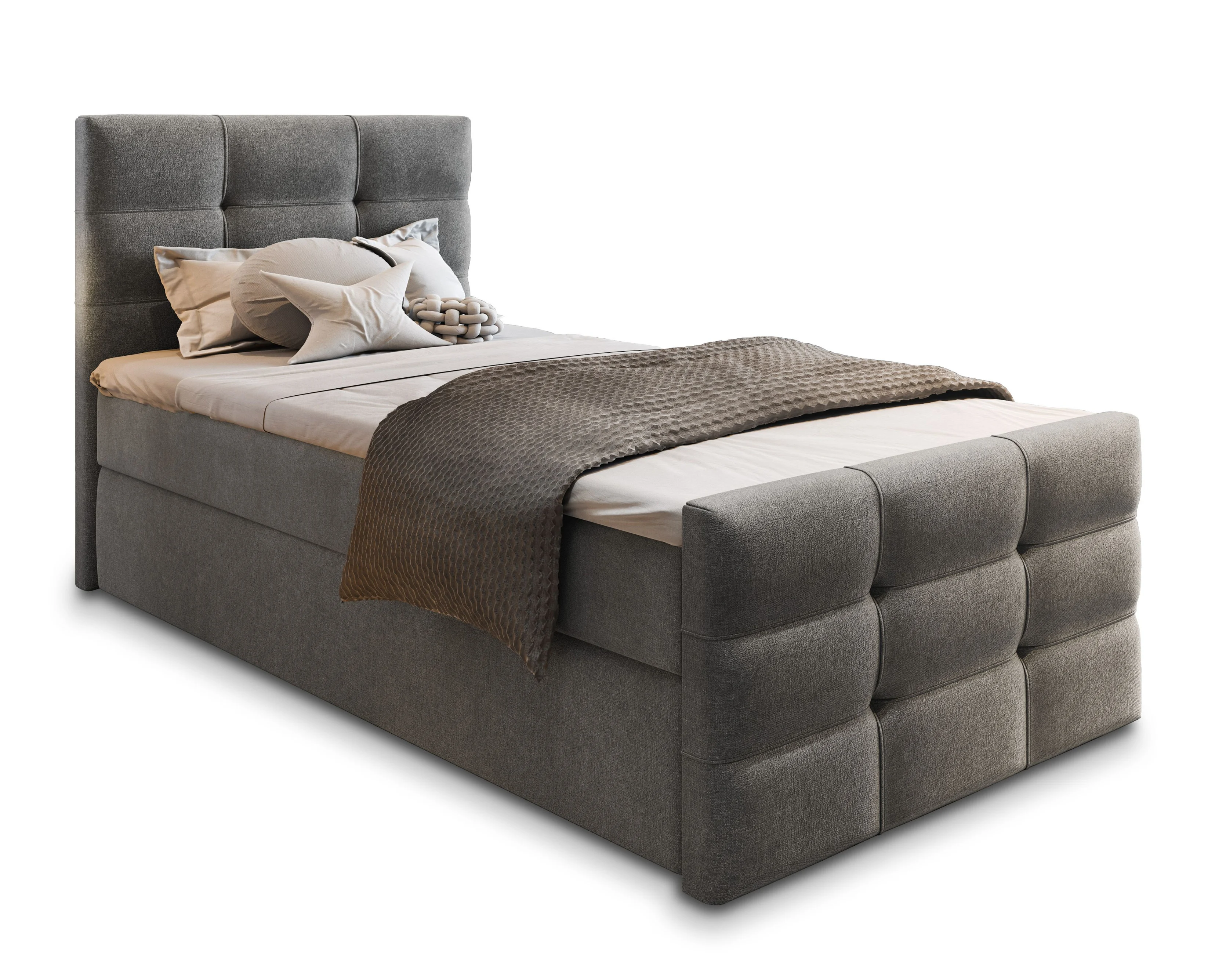 Łóżko kontynentalne AMON 100 z topperem 100x200 cm