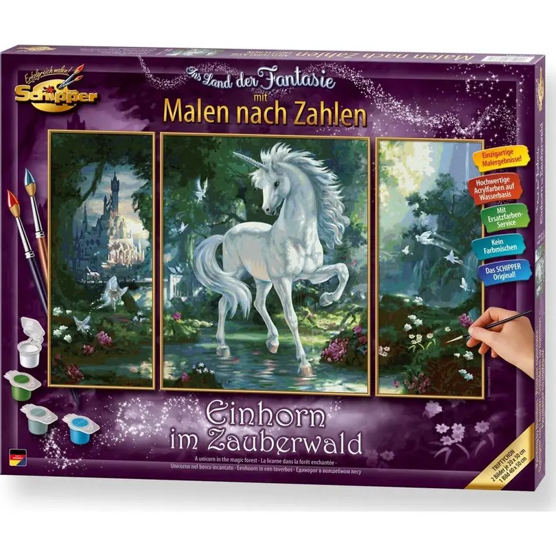 Bastelset 3er-Set Einhorn im Zauberwald